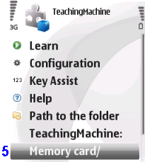 MM3-TeachingMachine - Displayed main menu after the start.